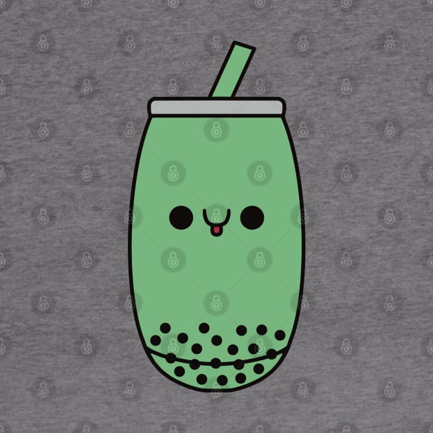 Cute Kawaii Honeydew Bubble Tea by KawaiiByDice